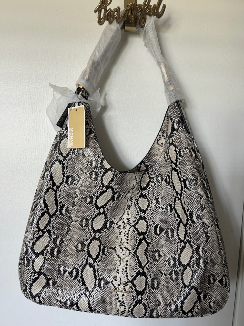 Michael Kors nolita large Snake-Embossed Hobo Bag